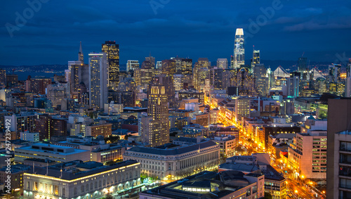 San Francisco Skyline at night  California  USA