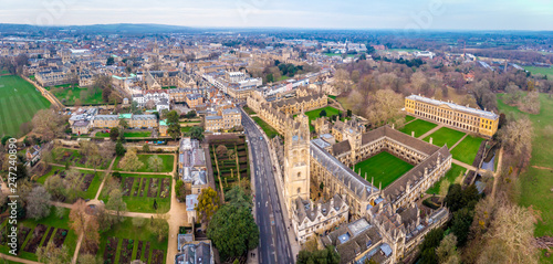 Aerial view of Oxford, United Kingdom photo