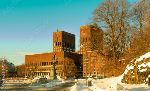 Canvas Print Oslo Ratusz Radhus Norwegia Norway Norge