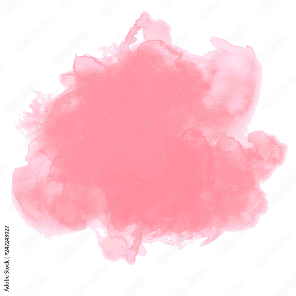 Watercolor stain, semi transparent colored background. red