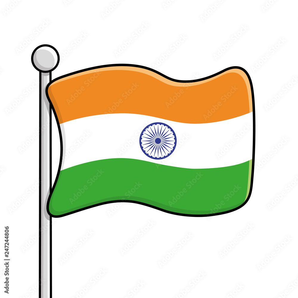 India flag cartoon icon Stock Vector | Adobe Stock