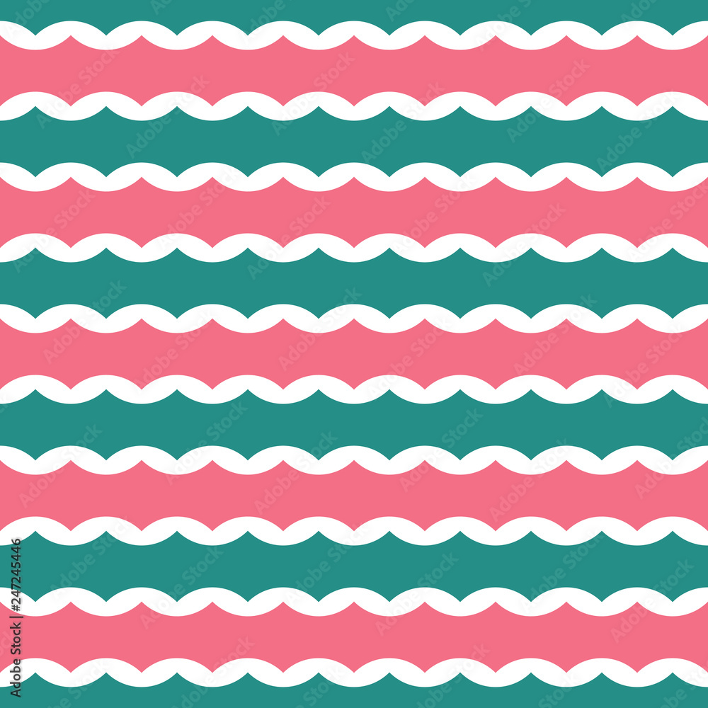 Vector seamless pattern with wavy stripes. Modern stylish texture. Repeating pastel background