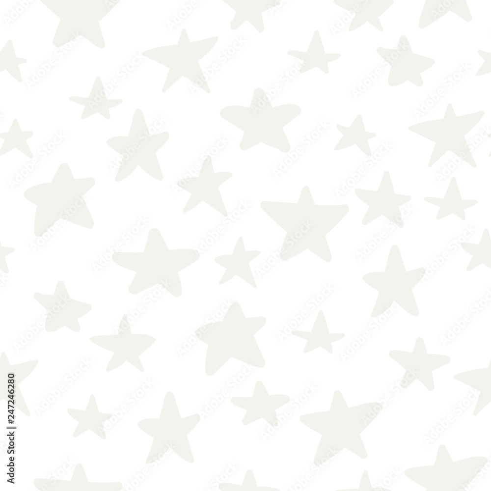 Cute colorful star seamless pattern on white. Funny festive background, wrapping paper. Vector illustration. Cute colorful star seamless pattern on white. Funny festive background, wrapping paper. Vector illustration.