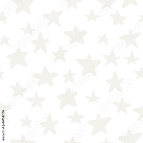Cute colorful star seamless pattern on white. Funny festive background  wrapping paper. Vector illustration. 