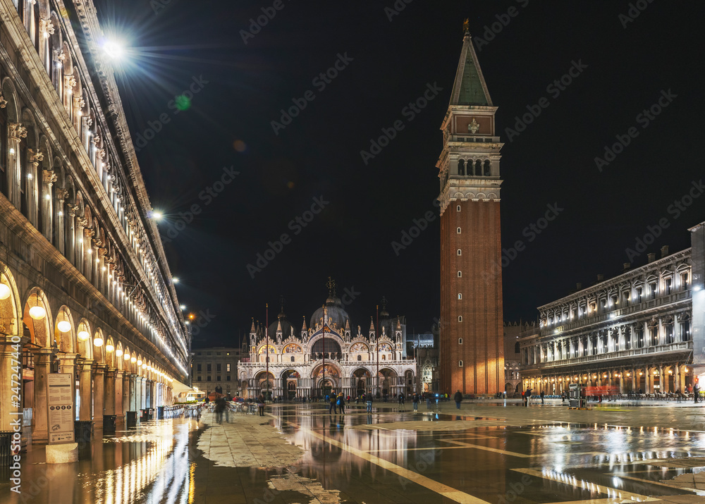 Venice San Marco square at night