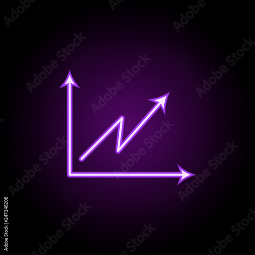 not stable growth chart line icon. Elements of Chart and diagram in neon style icons. Simple icon for websites, web design, mobile app, info graphics
