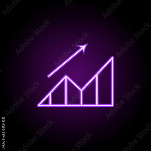 financial chart line icon. Elements of Chart and diagram in neon style icons. Simple icon for websites, web design, mobile app, info graphics