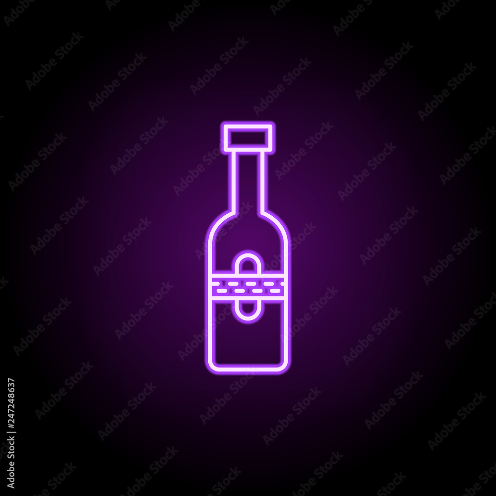bottle of cognac icon. Elements of Alcohol drink in neon style icons. Simple icon for websites, web design, mobile app, info graphics bottle of cognac icon. Elements of Alcohol drink in neon style icons. Simple icon for websites, web design, mobile app, info graphics
