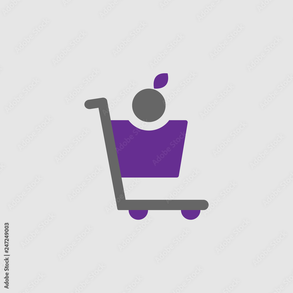 Fototapeta premium Food, cart icon. Element of Delivery and Logistics icon for mobile concept and web apps. Detailed Food, cart icon can be used for web and mobile