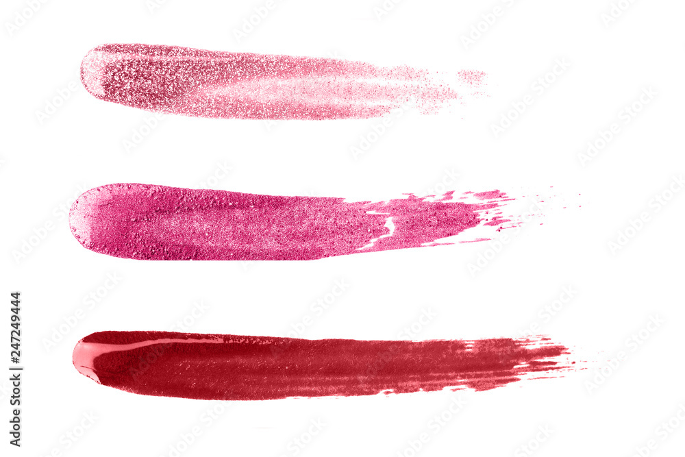 Sparkling nail polish strokes isolated on white. Sparkling nail polish strokes isolated on white.