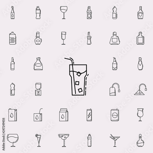 cold juice with ice dusk icon. Drinks   Beverages icons universal set for web and mobile