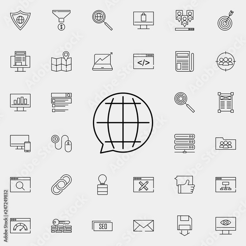 global icon. seo and online marketing icons universal set for web and mobile