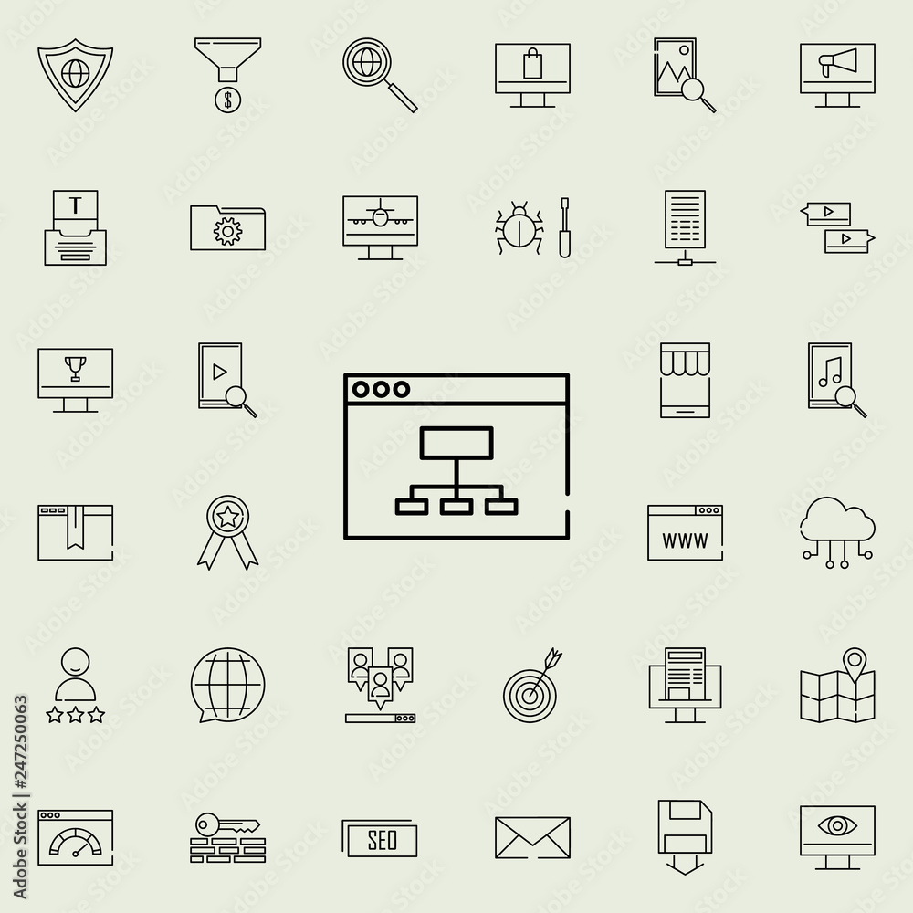 web site structure icon. seo and online marketing icons universal set for web and mobile web site structure icon. seo and online marketing icons universal set for web and mobile