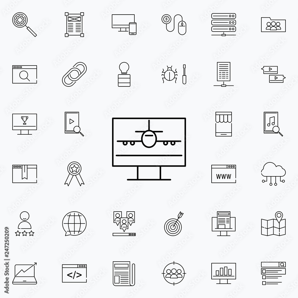 online flights icon. seo and online marketing icons universal set for web and mobile online flights icon. seo and online marketing icons universal set for web and mobile