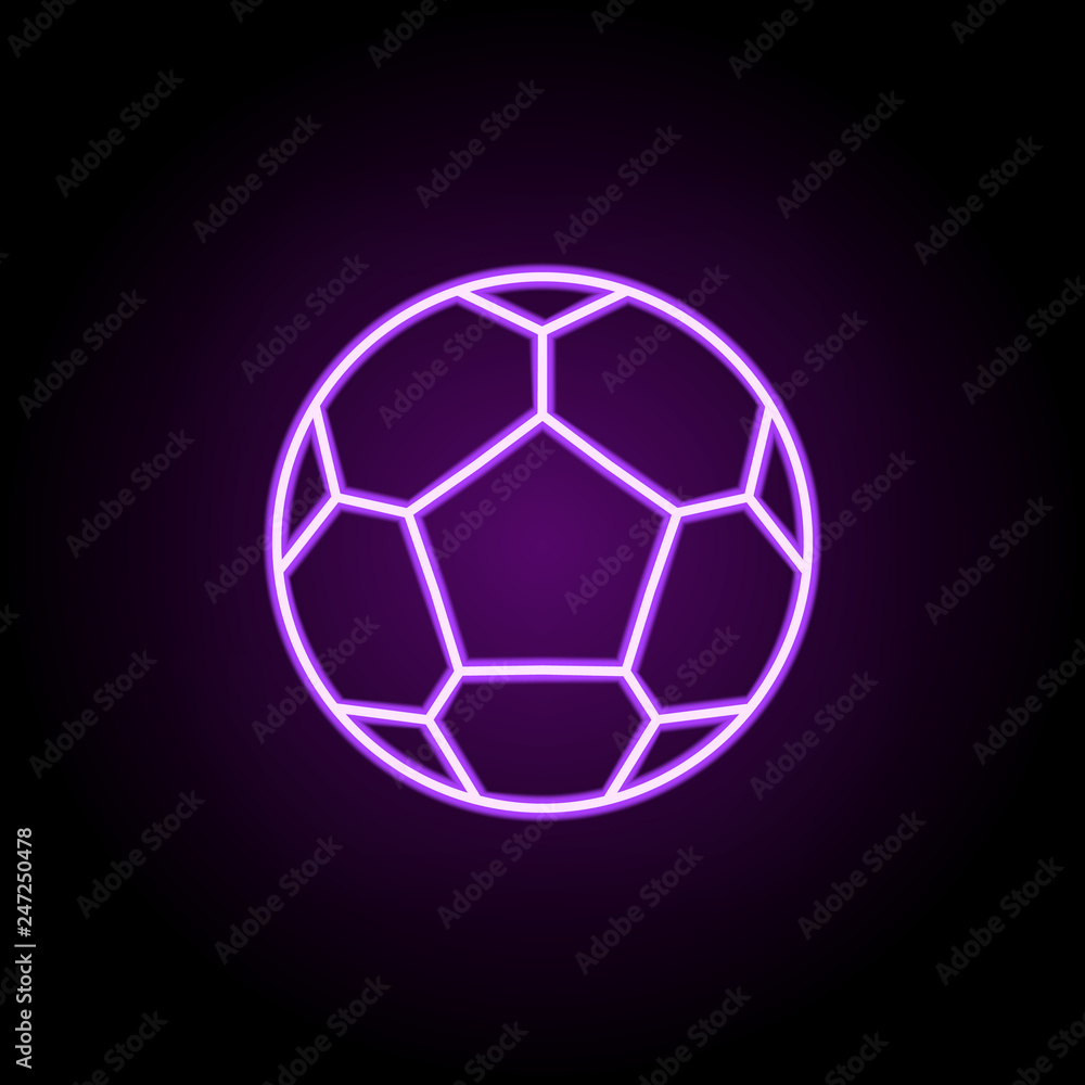 Obraz premium soccer ball outline icon. Elements of Sport in neon style icons. Simple icon for websites, web design, mobile app, info graphics