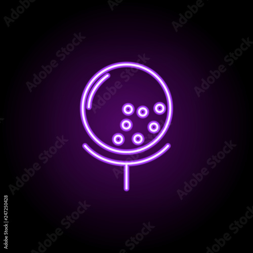 golf ball outline icon. Elements of Sport in neon style icons. Simple icon for websites, web design, mobile app, info graphics