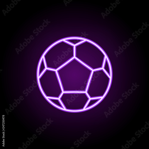soccer ball outline icon. Elements of Sport in neon style icons. Simple icon for websites, web design, mobile app, info graphics