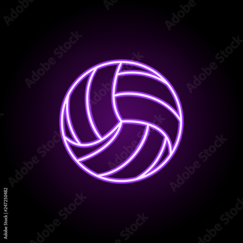 volleyball outline icon. Elements of Sport in neon style icons. Simple icon for websites, web design, mobile app, info graphics