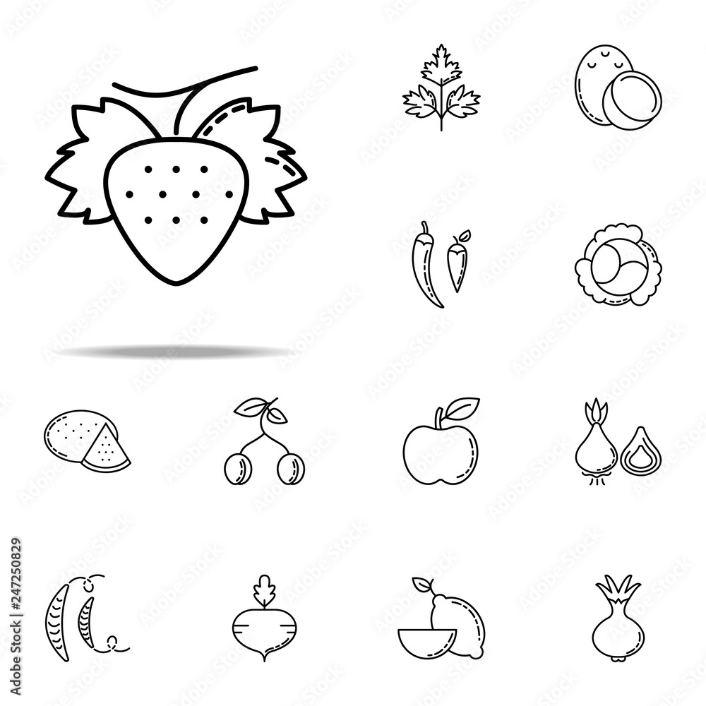Strawberry dusk style icon. Vegetables icons universal set for web and mobile