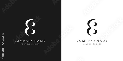 8 logo numbers modern black and white design	