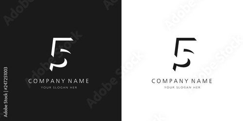 8 logo numbers modern black and white design 