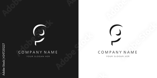 9 logo numbers modern black and white design	