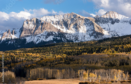 The Sneffels Mountain Range in early Autumn viewed from the Last Dollar Road along the Dallas Divide, Colorado. photo