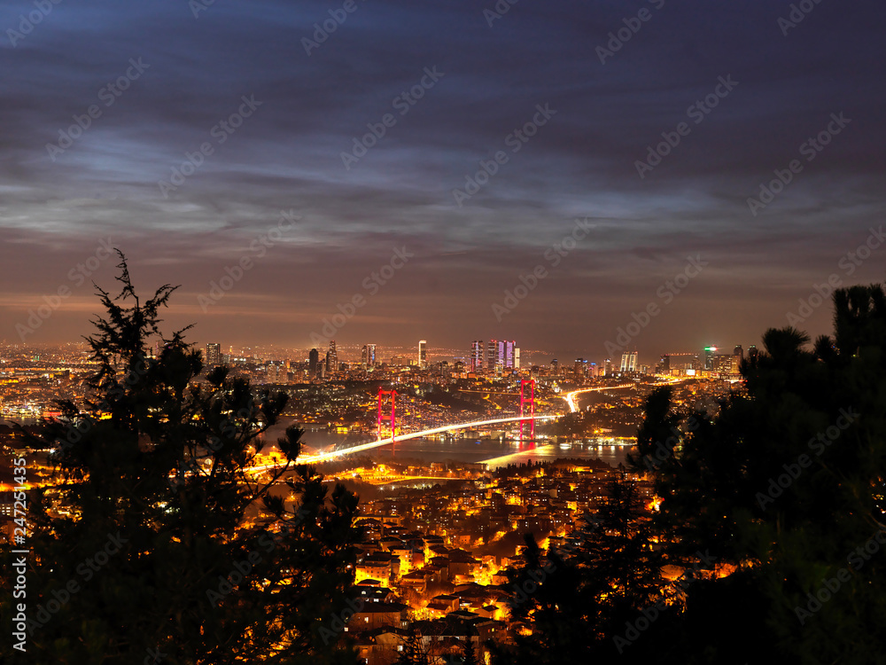 Fototapeta premium Istanbul Bosphorus Bridge View at Night