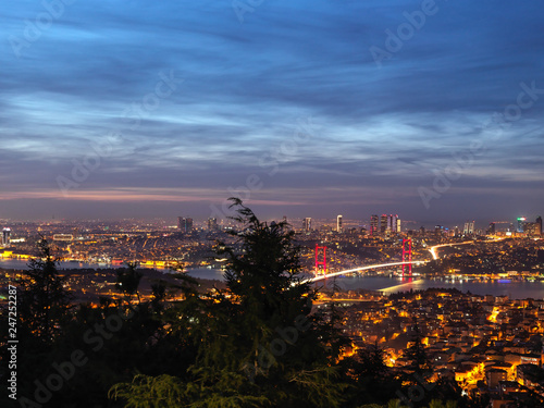 Istanbul Bosphorus Bridge View at Night