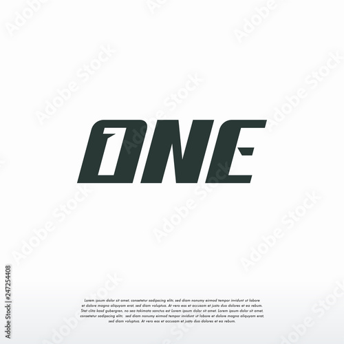 Number One Negative Space logo template photo