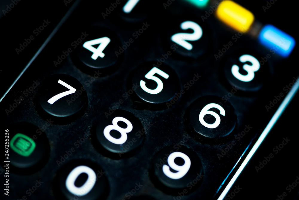Detail of a televison's remote control close up, daily objects Detail of a televison's remote control close up, daily objects
