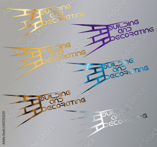 abstract brick wall logo for construction and decoration