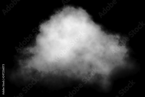 Cuadro en lienzo Cloud - white, single, isolated on black background