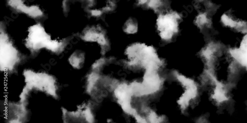 Clouds seamless - white, isolated on black background