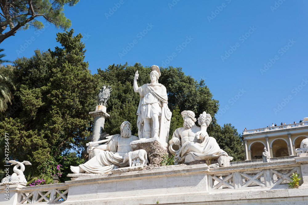 Statues in the Piazza del Popolo in Rome