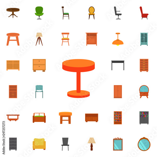 Coffee table flat icon. Furniture icons universal set for web and mobile