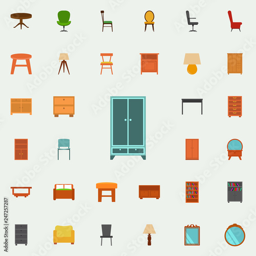 linen closet flat icon. Furniture icons universal set for web and mobile