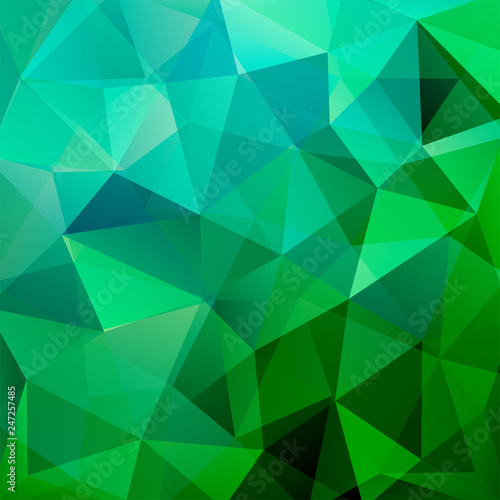 Abstract green mosaic background. Triangle geometric background. Design elements. Vector illustration