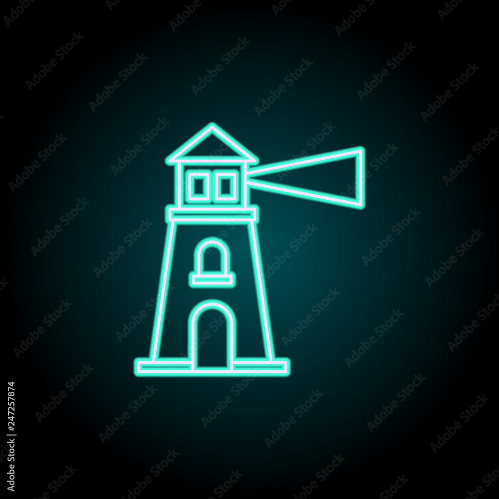 Lighthouse icon. Elements of Logistics in neon style icons. Simple icon for websites, web design, mobile app, info graphics Lighthouse icon. Elements of Logistics in neon style icons. Simple icon for websites, web design, mobile app, info graphics