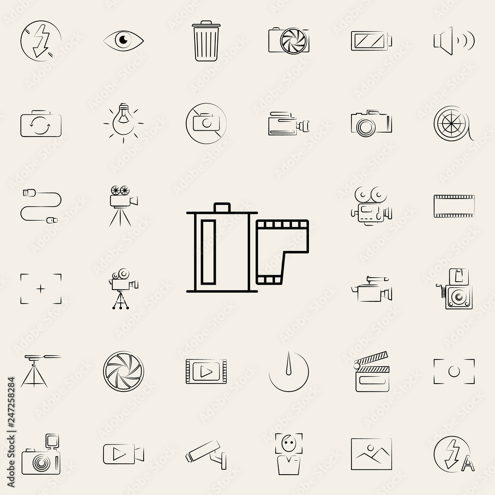 Fototapeta premium photo tape outine icon. Photo and camera icons universal set for web and mobile