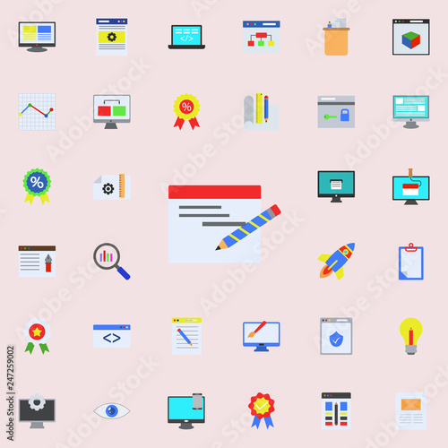 email colored icon. Programming sticker icons universal set for web and mobile