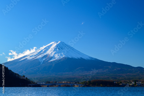 Landscape of Fuji Mountain at Lake Kawaguchiko  Japan