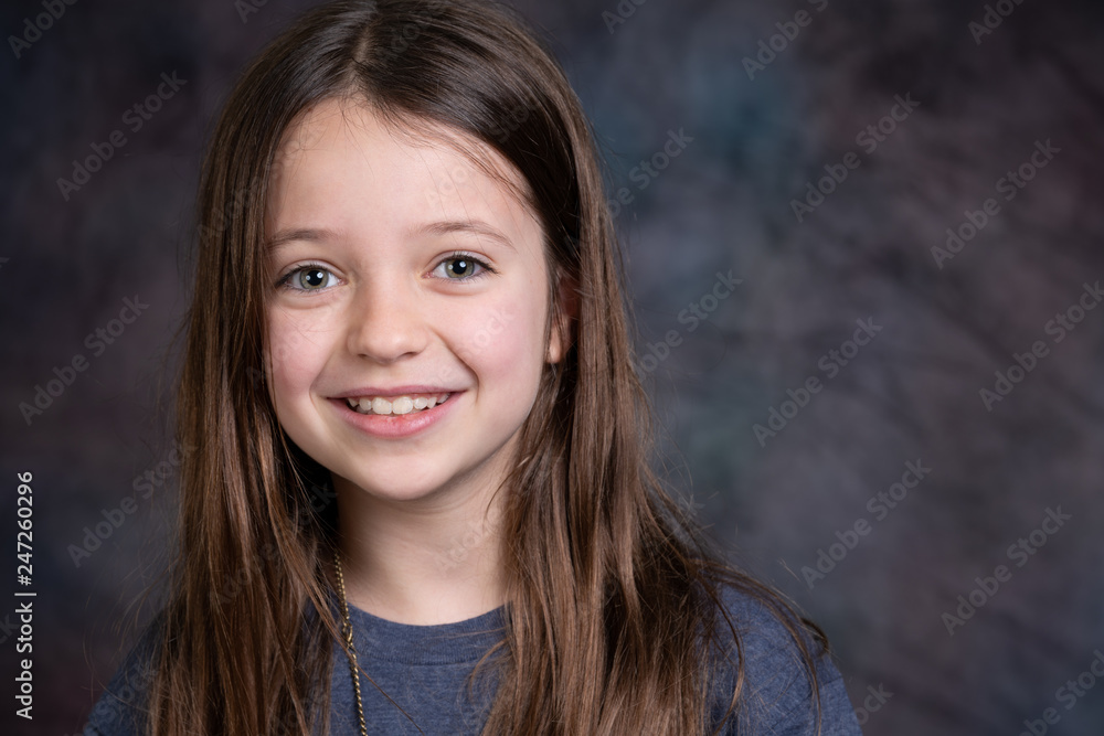 9 years old girl portrait Stock Photo