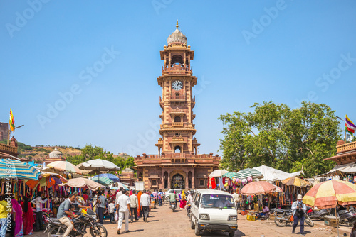 Sardar Market and Ghanta ghar Clock tower, jodhpur photo