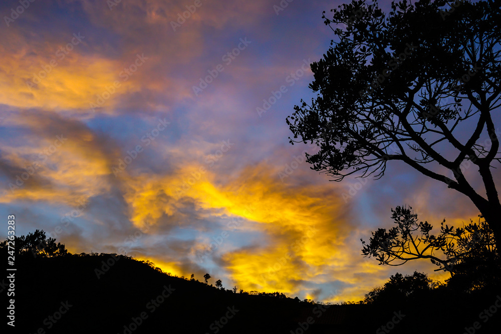 Enjoying a great sunrise during a camping trip in São Thomé das Letras, Minas Gerais, Brazil