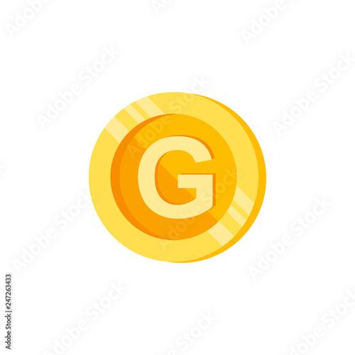 G, letter, coin color icon. Element of color finance signs. Premium quality graphic design icon. Signs and symbols collection icon for websites, web design