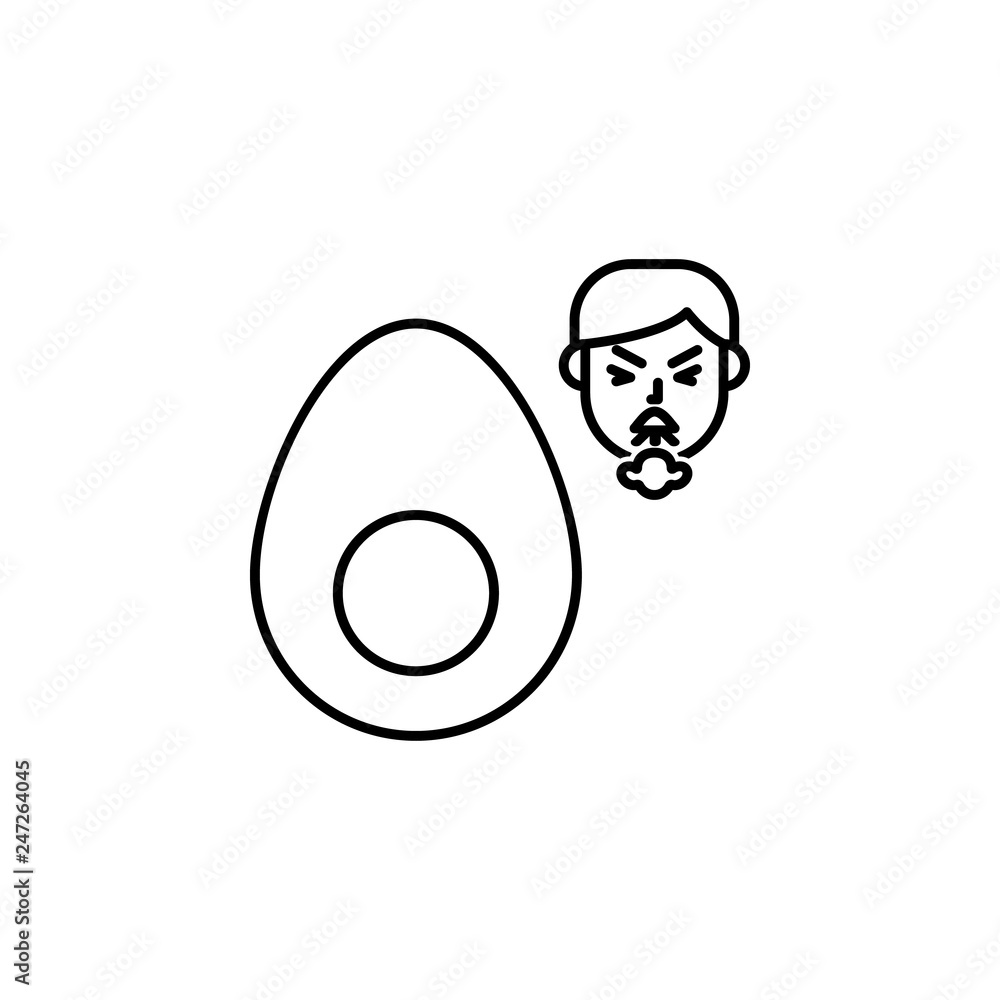 Obraz premium Egg, allergic face icon. Element of problems with allergies icon. Thin line icon for website design and development, app development. Premium icon