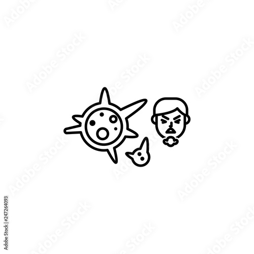 Mold, allergic face icon. Element of problems with allergies icon. Thin line icon for website design and development, app development. Premium icon