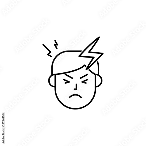 Headache, pain, allergic icon. Element of problems with allergies icon. Thin line icon for website design and development, app development. Premium icon