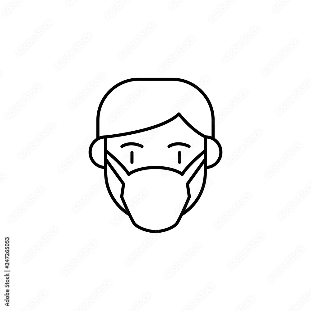 Mask, sick ,allergic reaction icon. Element of problems with allergies icon. Thin line icon for website design and development, app development. Premium icon